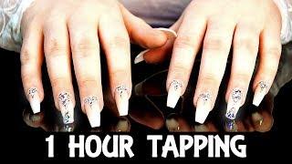 1 Hour ASMR Tapping Glamour Nails NO Talking For Sleep