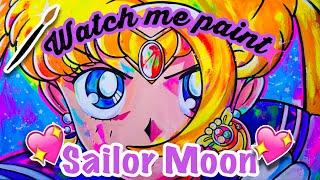 ACRYLIC PAINTING SAILOR MOON ON CANVAS | Paint With Me | Art By Stacy