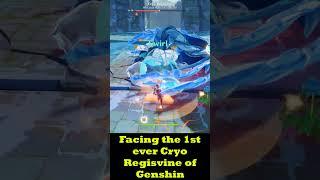 Facing the 1st ever Cryo Regisvine of Genshin Impact ... #shorts