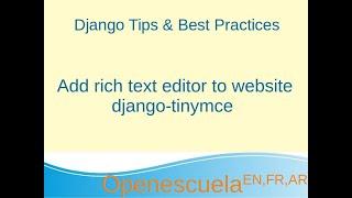 Add rich text editor to website with django-tinymce