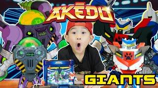 Can Daddy Beat My GIANT Akedo Warriors!? Toys for kids