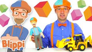 Blippi Plush Doll & Backhoe Digger! | Learn the Letters B & S | Educational Videos for Toddlers