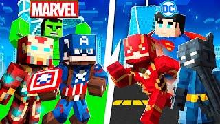 100 Minecraft Players Simulate Marvel vs DC!