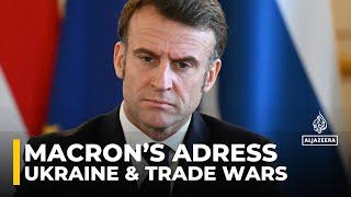 France's Macron speaks about Ukraine, trade wars, in address to the nation