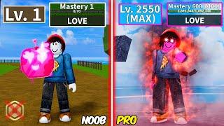 Level 1 to Max Level as Girl Bacon using only Love Fruits | Unlocked Human V4 with Zero Robux & F2P