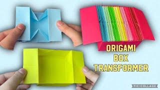 Origami Box Transformer//Back To School Paper Craft and Desk Organizer//DIY Organizer Box 