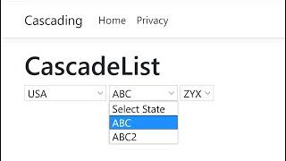 Country, State and City Cascading Example in ASP.NET CORE