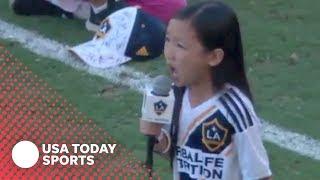 7-year-old girl drops mic with national anthem performance at MLS game