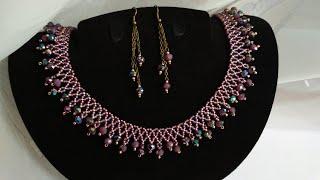 Necklace and earrings. DIY. Колье и серьги. МК