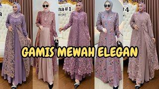 MODEL GAMIS TERBARU 2025 MEWAH ELEGAN KOMBINASI BROKAT p1