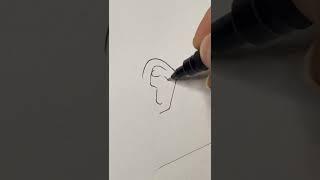 how to draw basic anime ear #animeart #art #shorts #mangaart