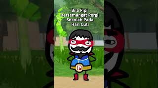 Bila Pipi Bersemangat Pergi Sekolah Pada Hari Cuti #pipizola #papazola #boboiboysori