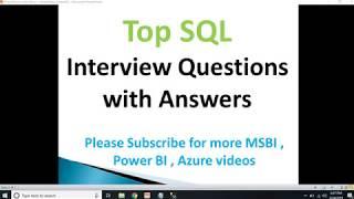 Deloitte SQL Interview Questions and Answers