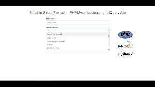 Editable Select Box using PHP Mysql database and jQuery Ajax