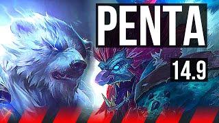 VOLIBEAR vs TRUNDLE (TOP) | Penta, 10 solo kills, Legendary, 15/3/1 | TR Grandmaster | 14.9