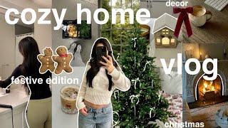 cozy HOME VLOG: *festive* decorating for christmas + cooking & getting in the holiday spirit