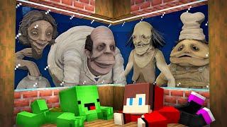 JJ and Mikey HIDE From Scary LITTLE NIGHTMARES FAMILY in Minecraft! - Maizen