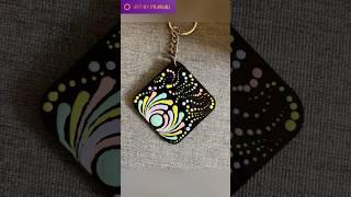 Mandala on wooden keychain | Design 25 #shorts #mandala #art