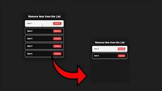 Create a Item removal in a list using Html CSS & JS || Web Development Tutorials