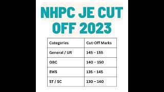 NHPC JE CUT OFF 2023 | #nhpc_je | #viral | #youtubeshorts