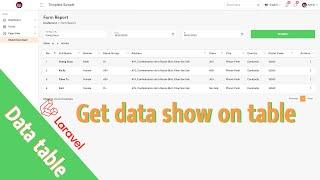 View data from DB show on table Laravel 9 | Sample Dashboard