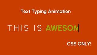 CSS Text Typing Animation Tutorial | Typewriter Effect | Web Development