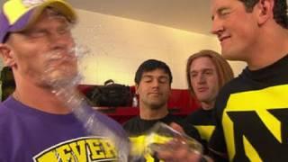 John Cena gets splashed in the face with water by Wade Barrett