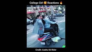 Cute College Girl Reactions | Superbike Zx10r | z900 | Reaction Video | Maza Aaya | Police #viral