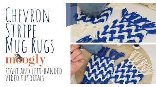 How to Crochet: Chevron Stripes Mug Rug (Left Handed)