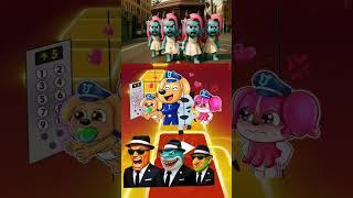 SHERIFF LABRADOR EXE vs DOBIE EXE vs SHERIFF PAPILLON EXE x Coffin Dance | #1696 Tiles Hop #shorts