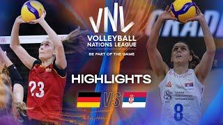 Germany  vs. Serbia  - Highlights | Week 2 | Women's VNL 2025