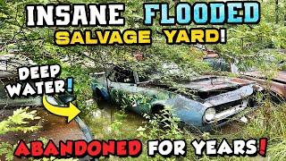 CRAZY Flooded Junk Yard Explored! Multiple Camaros, Mustangs, and MORE! ABANDONED CARS