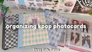 болтаем, организовываем фотокарты stray kids, twice  organizing my kpop photocards