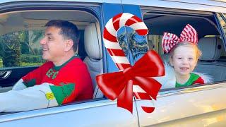 Nastya and Family drive-thru Christmas trip