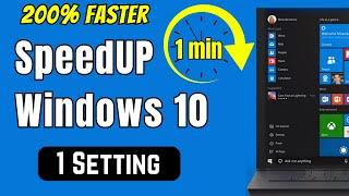 Speed Up Windows 10 in 1min |  200% Faster Windows 10