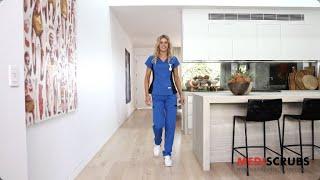 New Medical Uniforms - Royal Spandex Scrub Top & Utility Scrub Pants