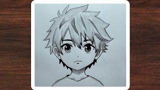 How to draw a Cute Anime boy step by step | Anime drawing easy | How to draw a boy | Pencil Drawing