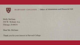 Harvard College rejection letter