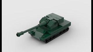 micro LEGO tank AMX 50B instructions