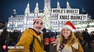 We Visited The WORLD’S LARGEST Christmas Market!  Austrian Food & Market TOUR  (Vienna)