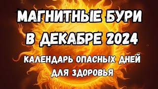 Магнитные бури в декабре 2024. Календарь магнитных бурь на декабрь 2024: самые опасные дни месяца.