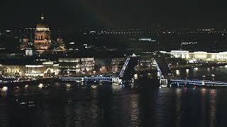 TIMELAPSE Drawbridge Rising - Palace Bridge, St.Petersburg Разводка Дворцового моста Санкт-Петербург