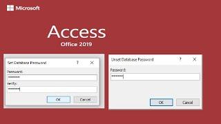 How to Set and unset password in MS access database