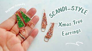 DIY Wire Wrap Christmas Tree Earrings - Fun & Easy Scandi Style