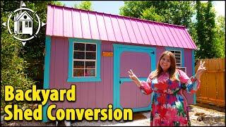 This PINK backyard tiny home is WOW - You have to see inside!