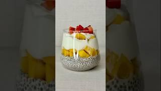 Healthy morning with greek yogurt chia pudding