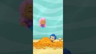 Bubble Puppy jumps in leaf pile!  | Bubble Guppies #shorts