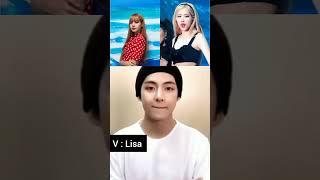 V choose Lisa to make Jk's jealous  #taerose #liskook #rose #lisa #jk #btsv #bts #blackpink #vrose