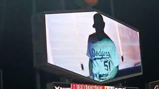 Alex Vesia pitching at Dodger Stadium.