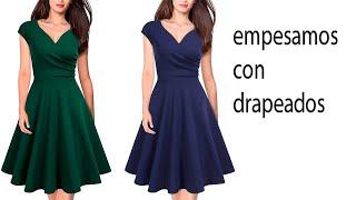 vestido drapeado parte superior como hacer molde?